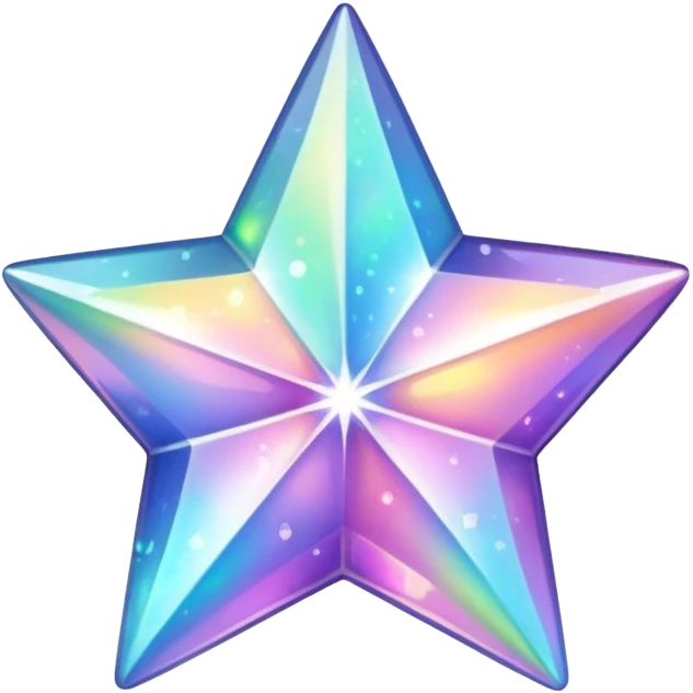 hd sparkly holographic star shaped gem emoji