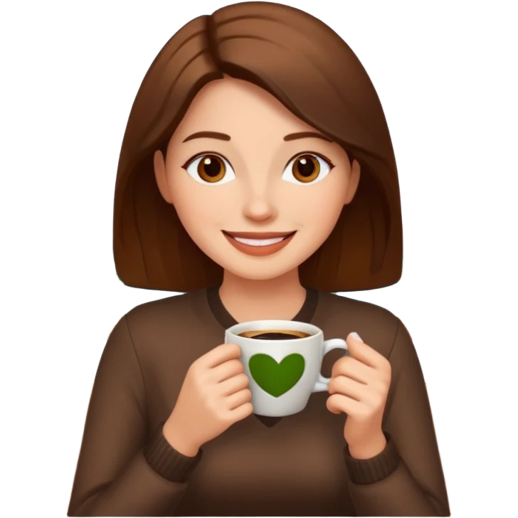 woman drinking coffee in a cafe emoji