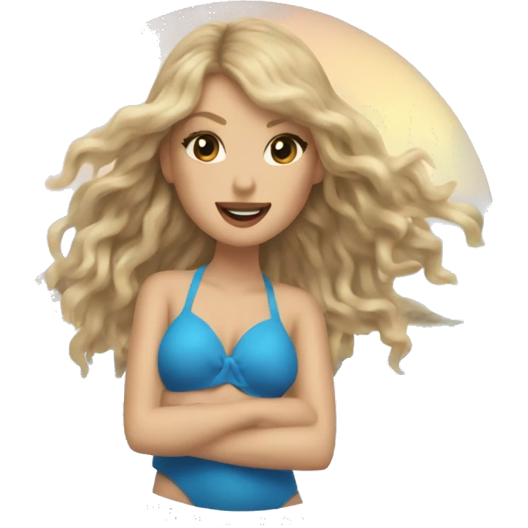 Taylor swift at the beach emoji