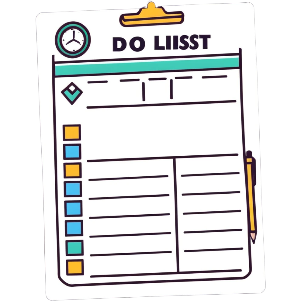 to-do list with all tasks checked off, completed checklist emoji