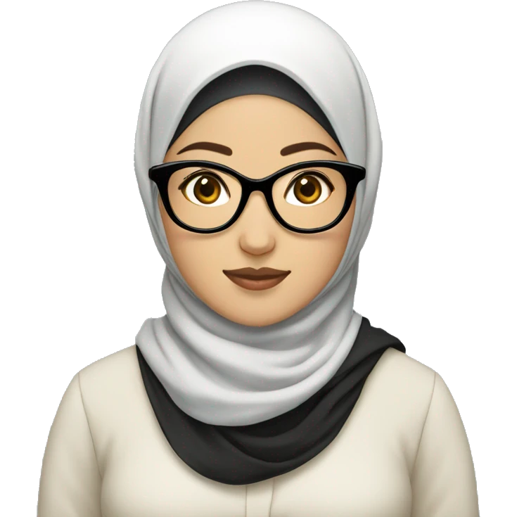 Korean hijabi with black eyeglass emoji