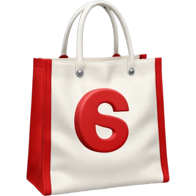 red bags with white logotype "S" emoji