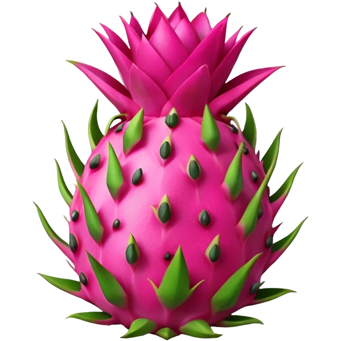 Realistic dragon fruit with white background emoji