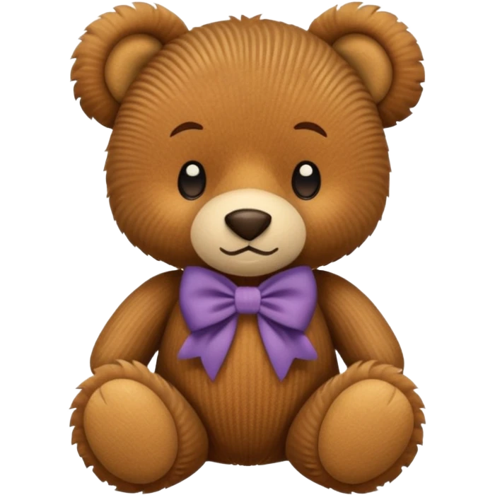 Corduroy texture plush bear ribbed texture with brown bow  emoji
