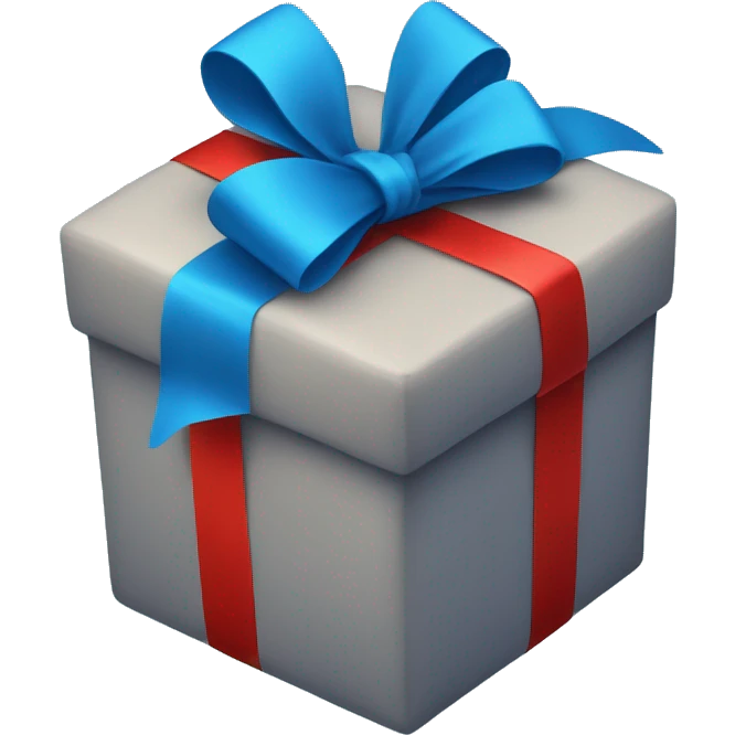 Blue gift with red ribbon emoji