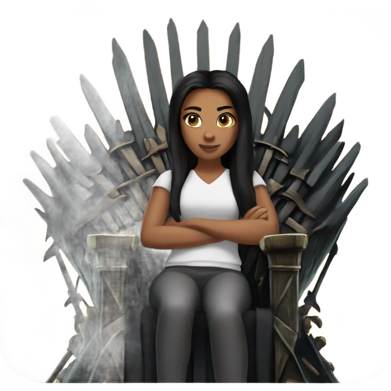 girl with black hair on the iron throne emoji