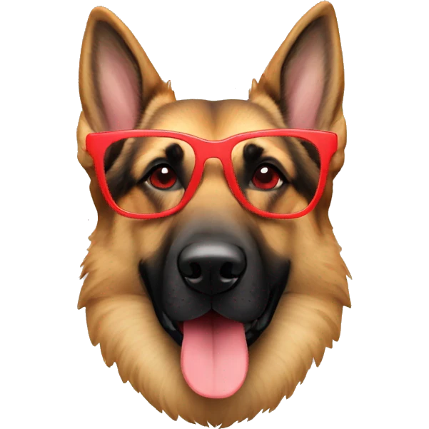 German Shepard with red glasses  emoji