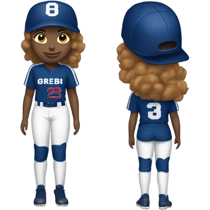 Softball player  blue uniform with GBR on shirt  emoji