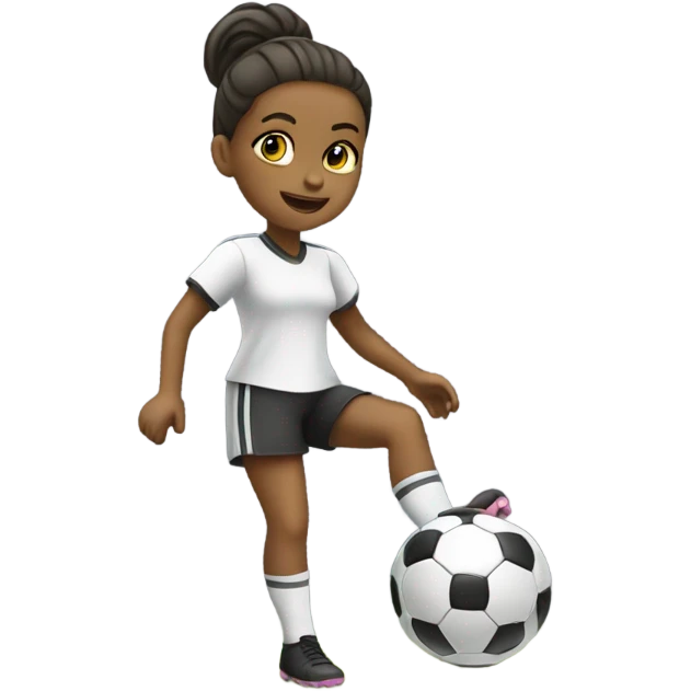 Girl kicking soccer ball ￼ emoji