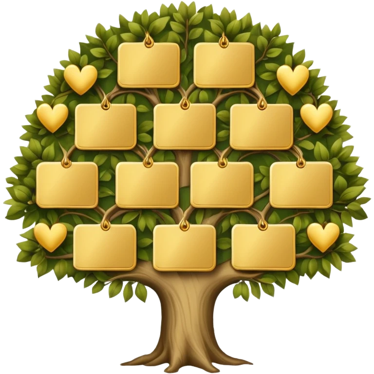family diagram tree with gold cards emoji