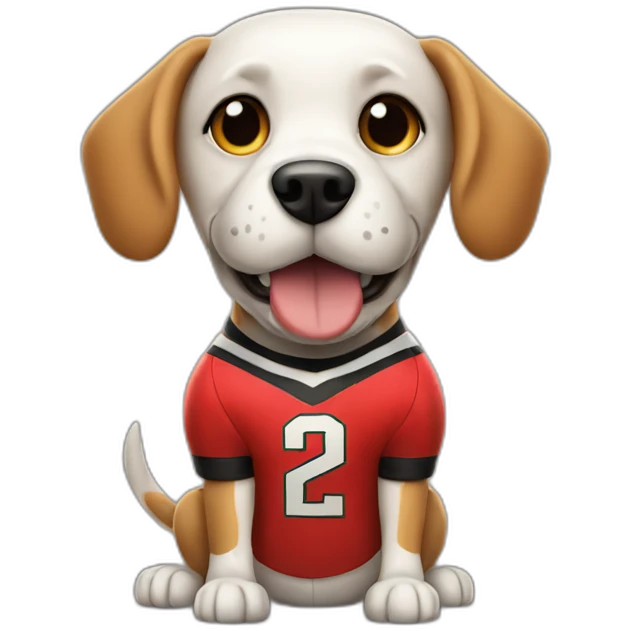 Cartoon Dog football mascot in Southampton jersey emoji