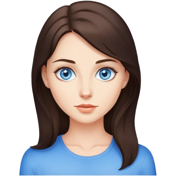 Brunette with blue eyes emoji