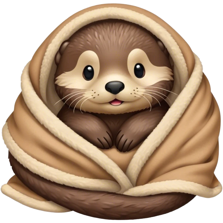 Disney-style cute sea otter in blanket emoji