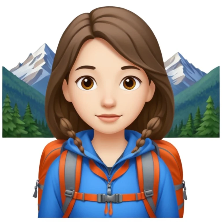 girl back packing mountains background  emoji