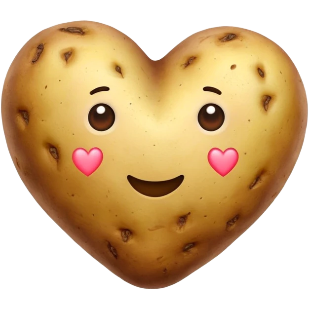 🥔 in the shape of a ❤️ emoji