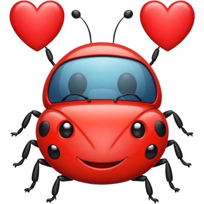 love bug with hearts  emoji