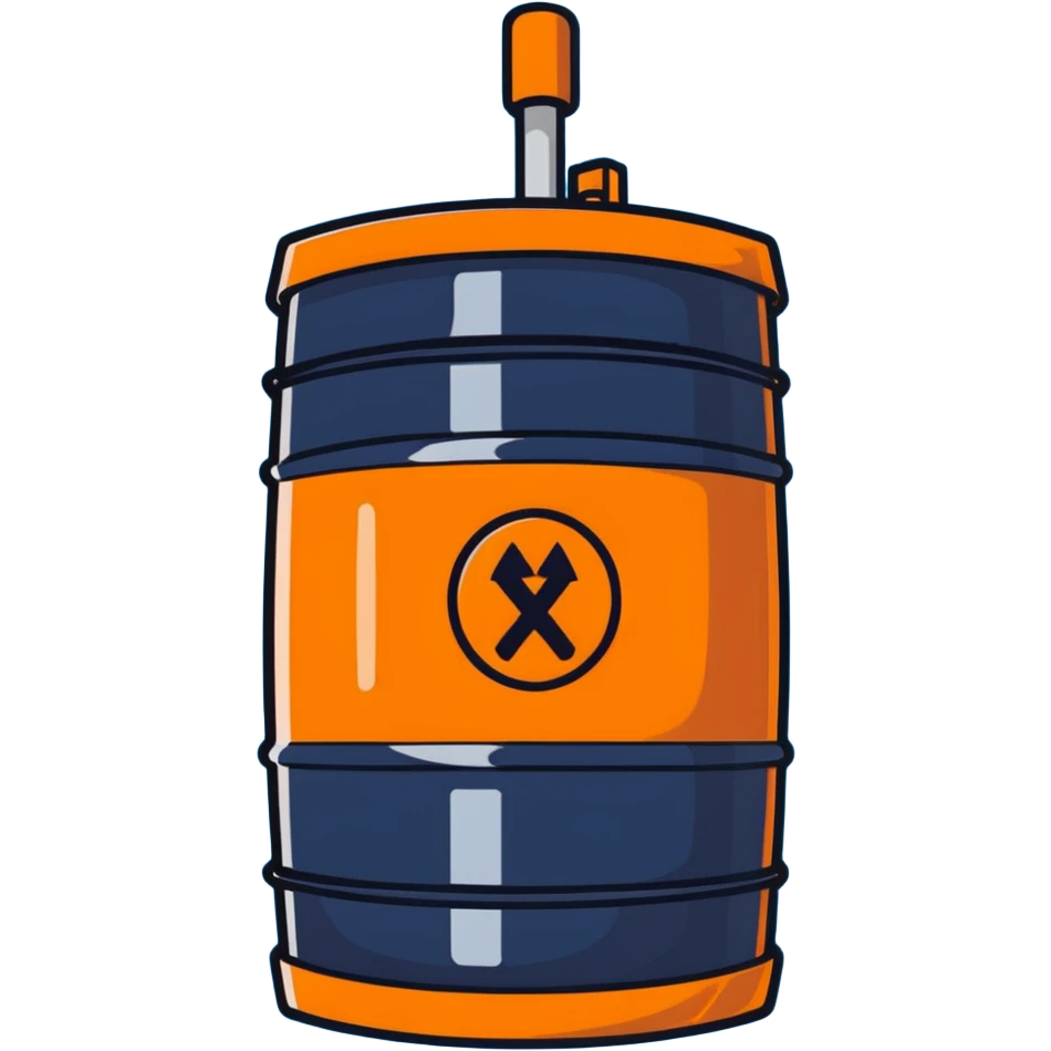 orange road construction barrel with glossy plastic look emoji
