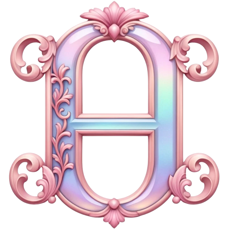 Iridescent pastel pink romantic Font setting icon with letter H emoji