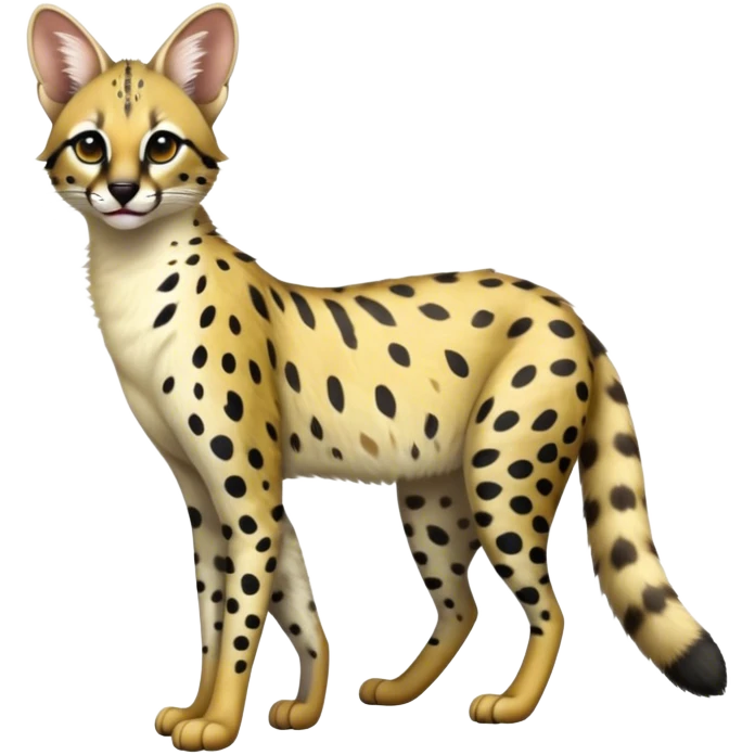 Serval-Genet-Civet-hybrid, full body emoji