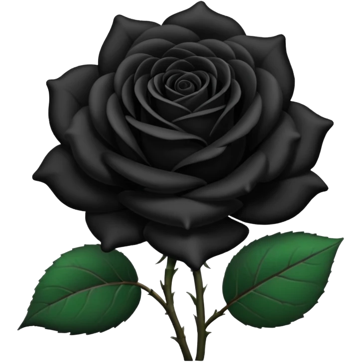 black rose, without green leaves, just flower emoji