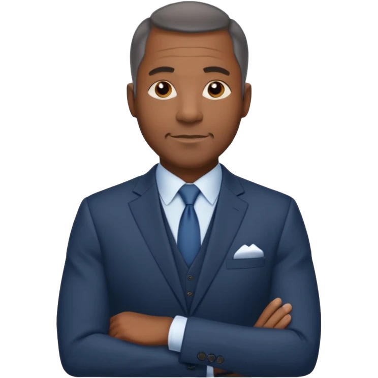 confident 50 year old  black male professional better suit emoji