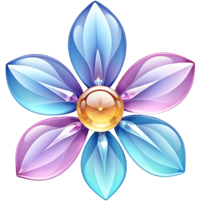 Sparkly glossy Pastel  glass crystal flower  emoji