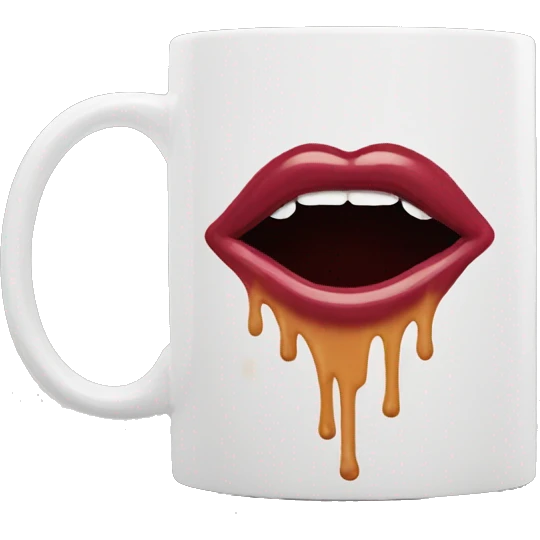 lipstick stain on coffee mug emoji