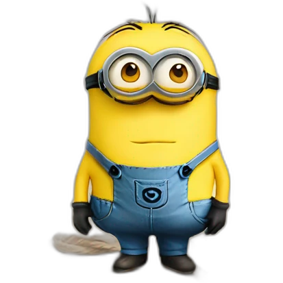 minion tied with ropes on a table emoji