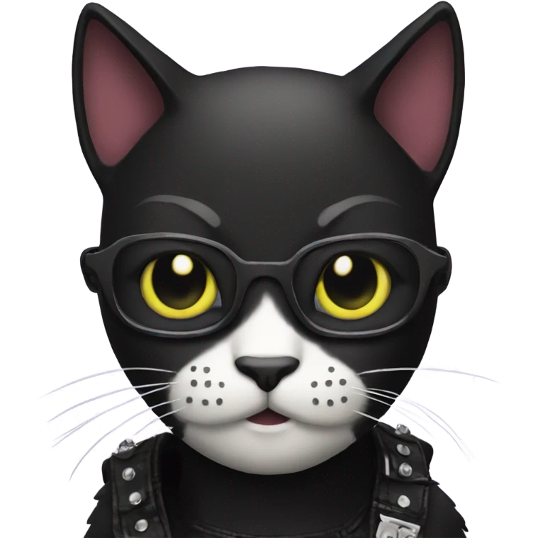 punk black cat emoji