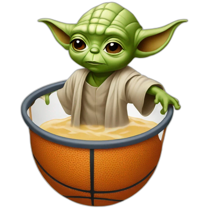 Yoda dunking a basketball  emoji