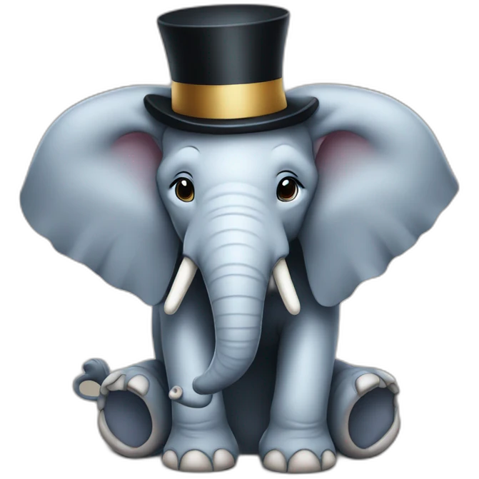 elephent with top hat emoji