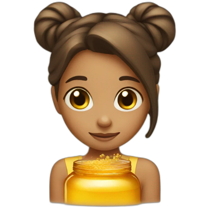 Girl and the honey emoji