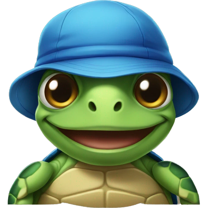 android turtle mixed with blue cap emoji