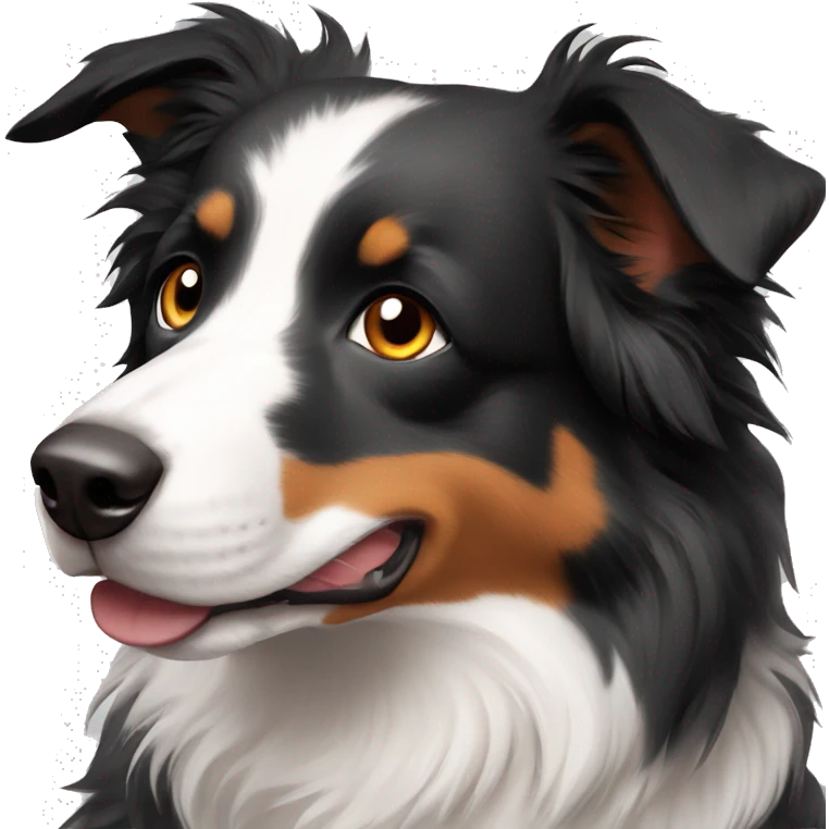 Black freckles grey border collie dog emoji