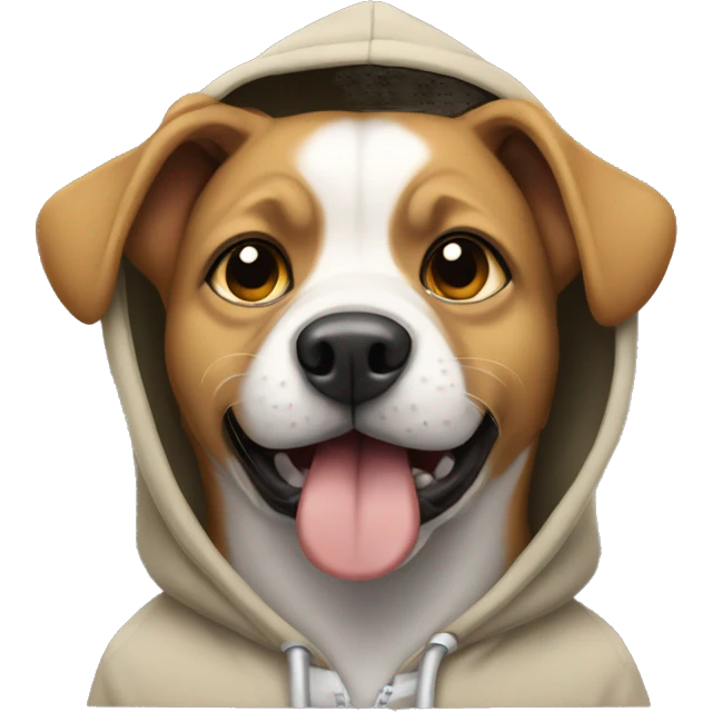 Dog wearing a hoodie  emoji