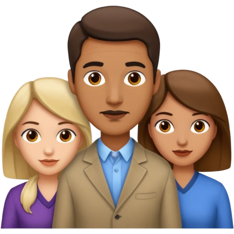 Threesome with two woman and a man emoji