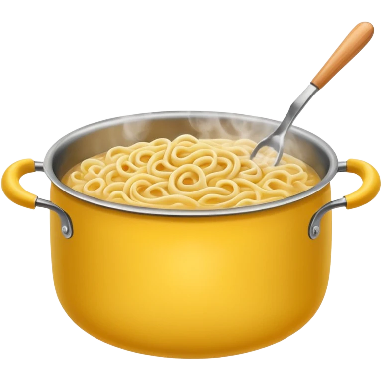 Noodles cooking in a pot of boiling water emoji