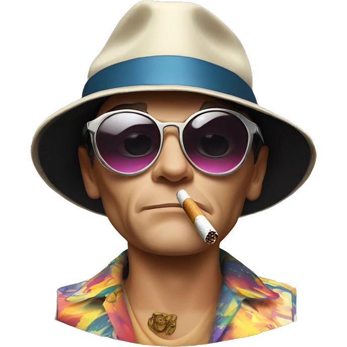 Fear and Loathing in Las Vegas, smoking, cigarette holder, psychedelic, bats emoji