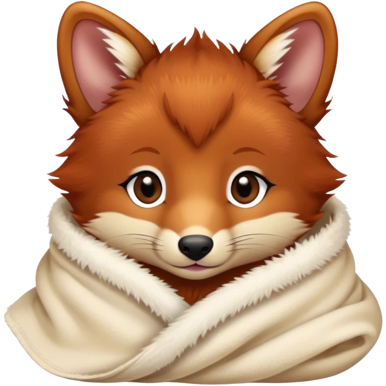 Baby dhole cozy in a blanket  emoji