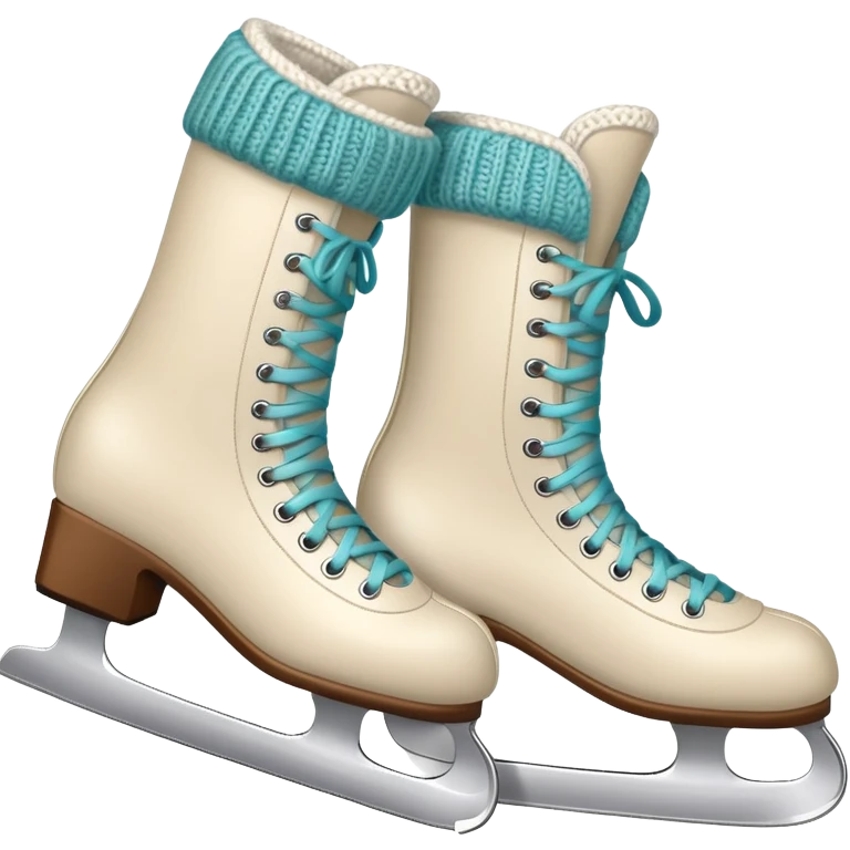 ice skates with cozy legwarmers pulled over them emoji