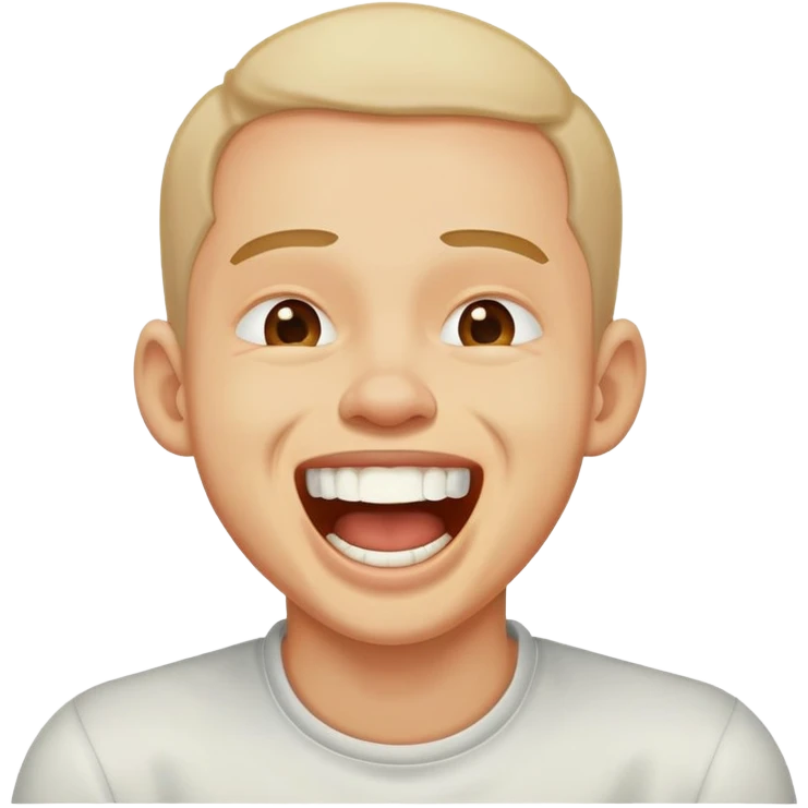 Man choking himself laughing emoji