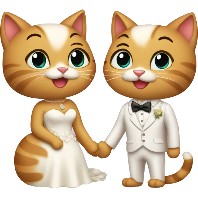 two cats eloping wedding emoji