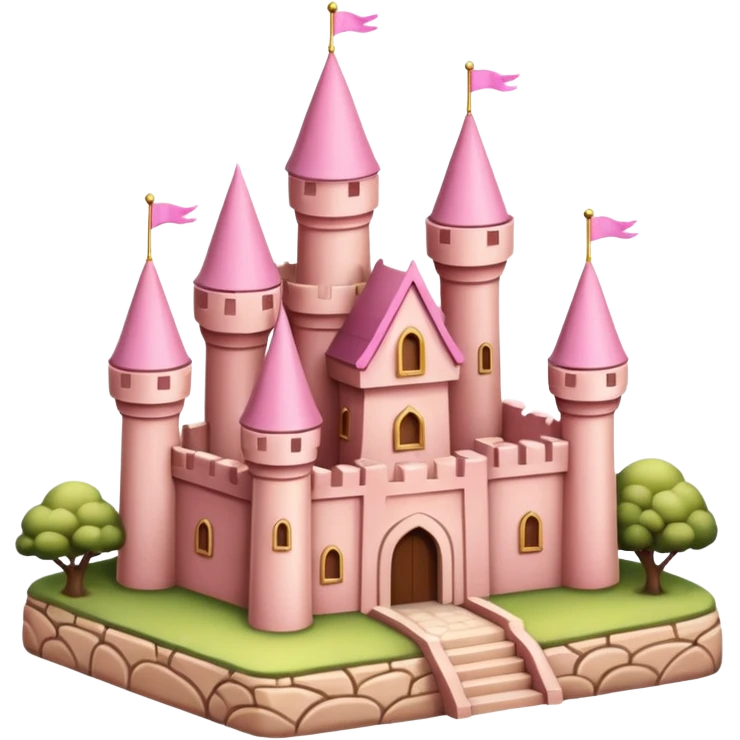 pink castle on land emoji