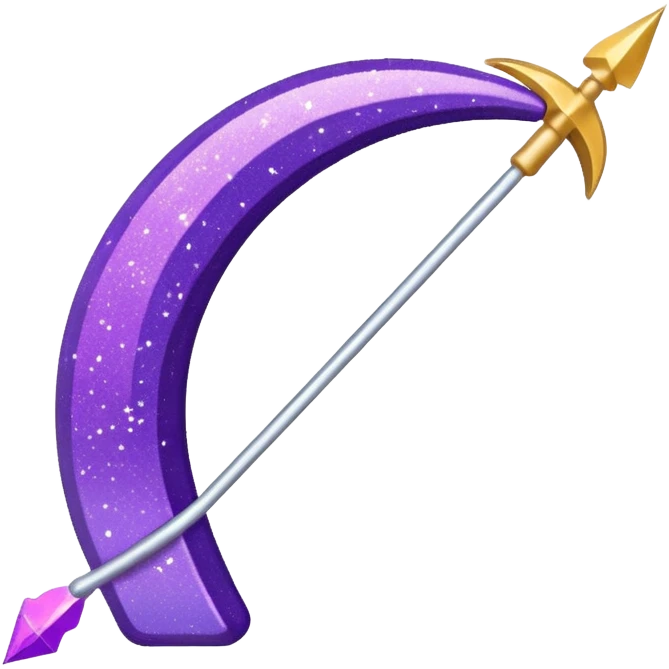 Glitter Arco e flecha roxo emoji