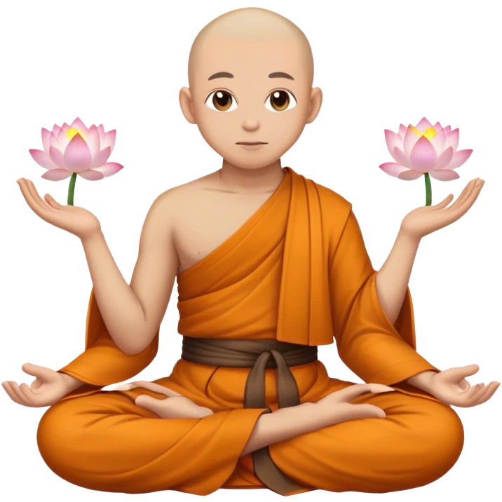 Monk sitting on lotus emoji
