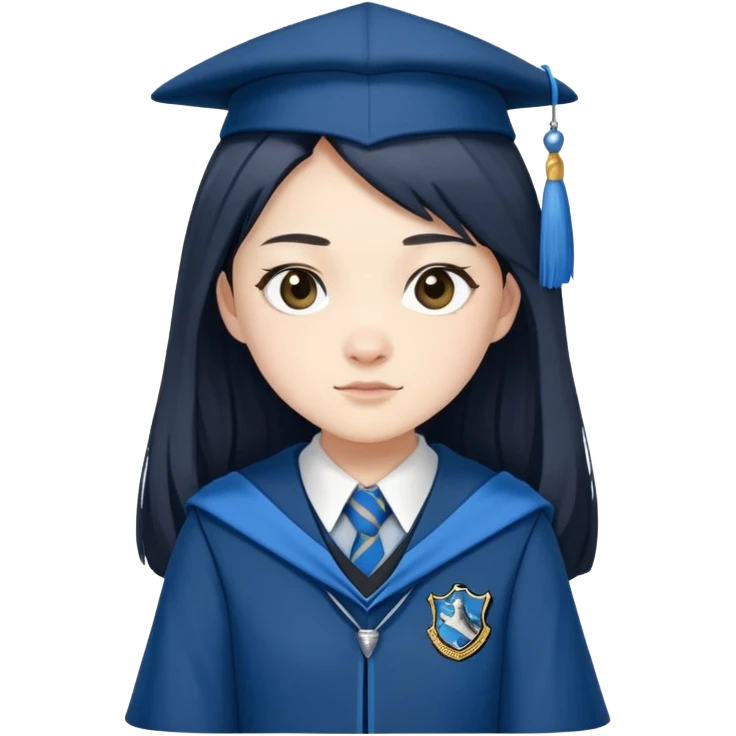 Cho Chang in harry potter, wear hogwarts Ravenclaw uniform emoji
