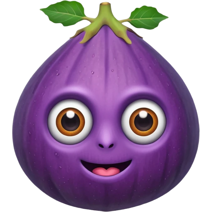 Un fruit figue bien réaliste avec des googly eyes emoji