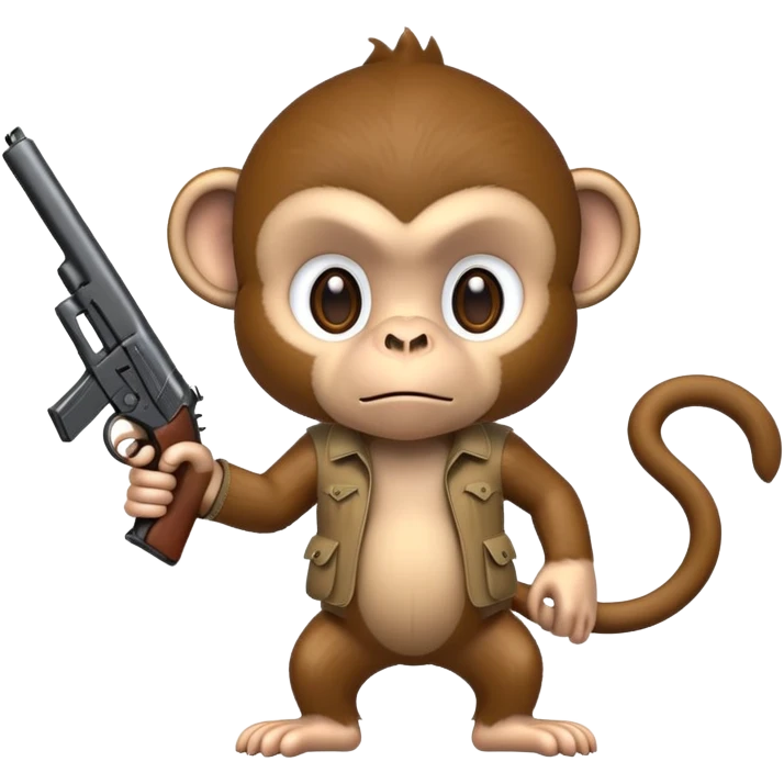 Monkey with a gun emoji