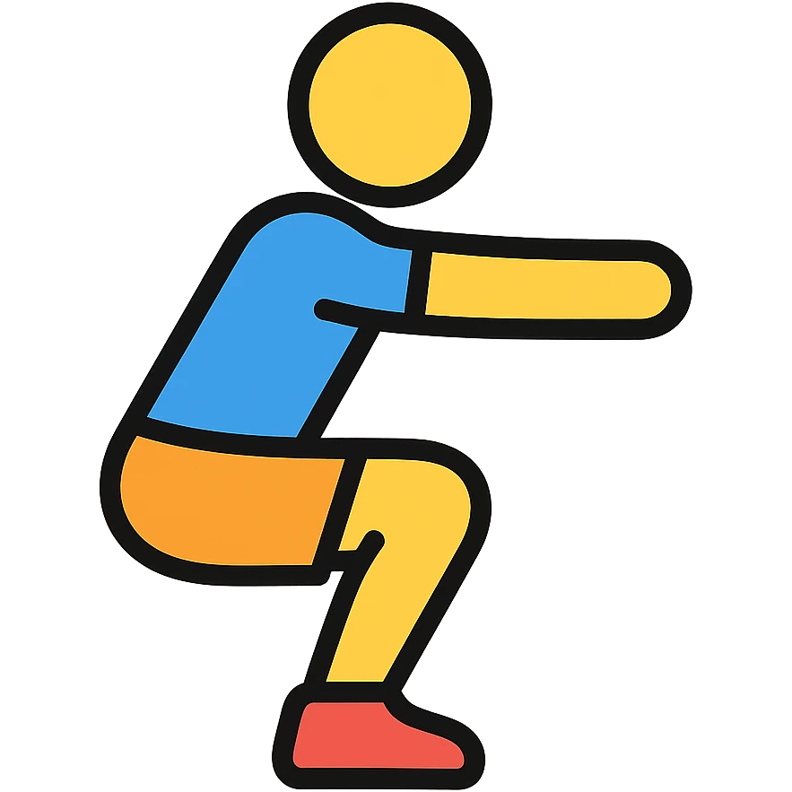 we did too much leg exercise where you bend your knees and go down emoji