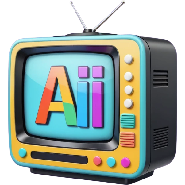 A 2d TV box that reads A.I. emoji